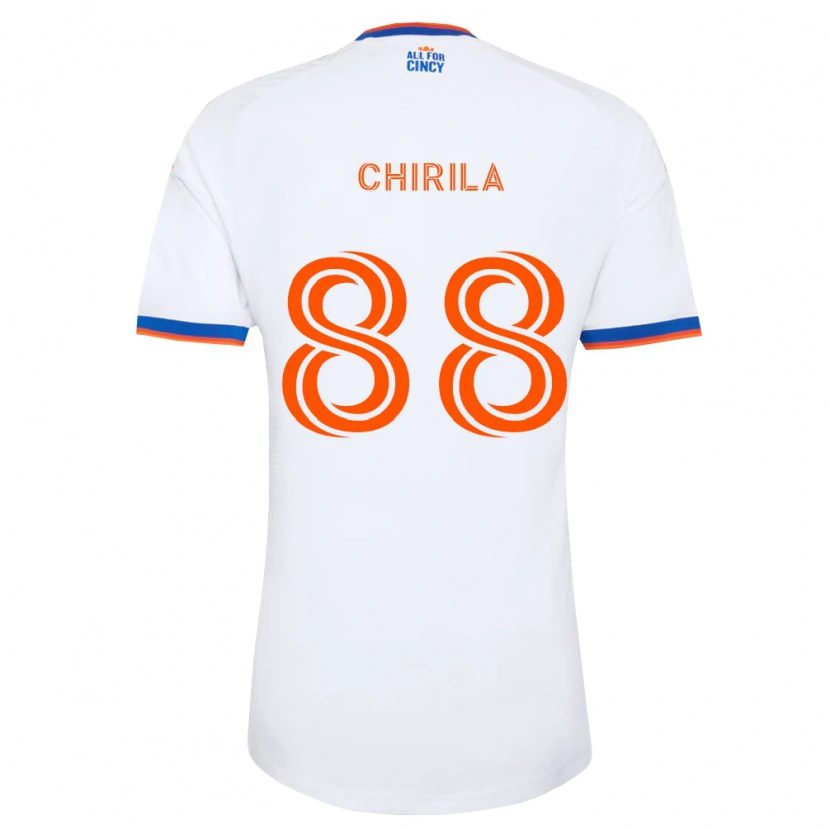 Danxen Dames Andrei Chirilă #88 Wit Marineblauw Oranje Uitshirt Uittenue 2026/27 T-Shirt België