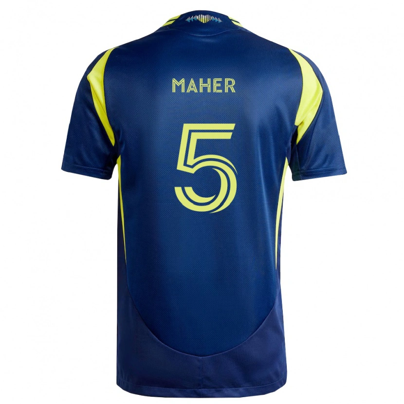 Danxen Dames Jack Maher #5 Geel Marineblauw Uitshirt Uittenue 2026/27 T-Shirt België