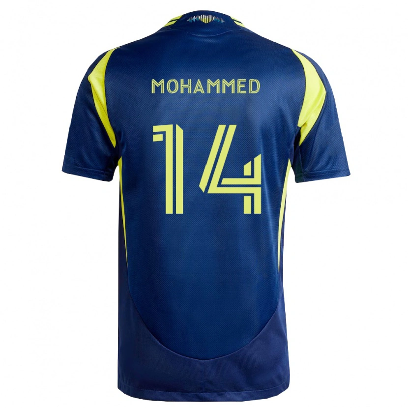 Danxen Dames Shak Mohammed #14 Geel Marineblauw Uitshirt Uittenue 2026/27 T-Shirt België