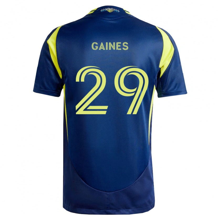 Danxen Dames Julian Gaines #29 Geel Marineblauw Uitshirt Uittenue 2026/27 T-Shirt België