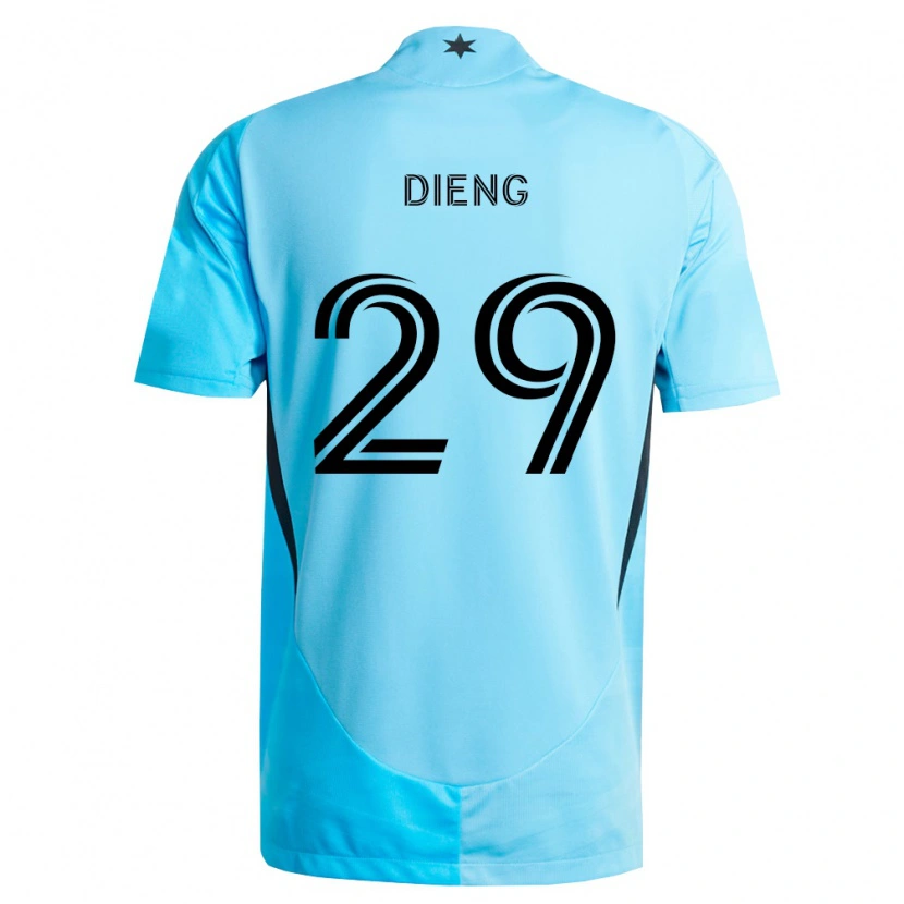 Danxen Dames Mamadou Dieng #29 Lichtblauw Zwart Uitshirt Uittenue 2026/27 T-Shirt België