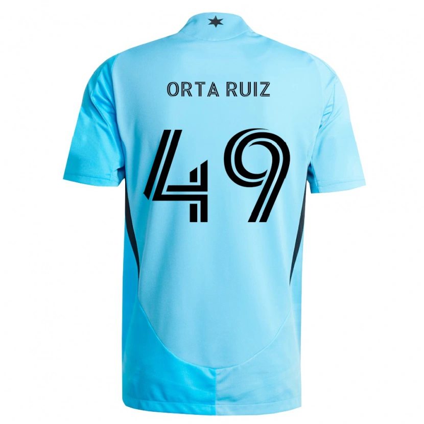 Danxen Dames Jose Orta Ruiz #49 Lichtblauw Zwart Uitshirt Uittenue 2026/27 T-Shirt België