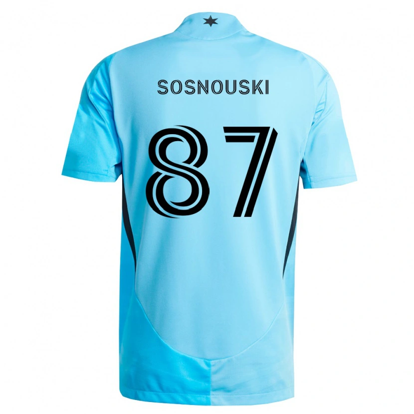 Danxen Dames Justin Sosnouski #87 Lichtblauw Zwart Uitshirt Uittenue 2026/27 T-Shirt België