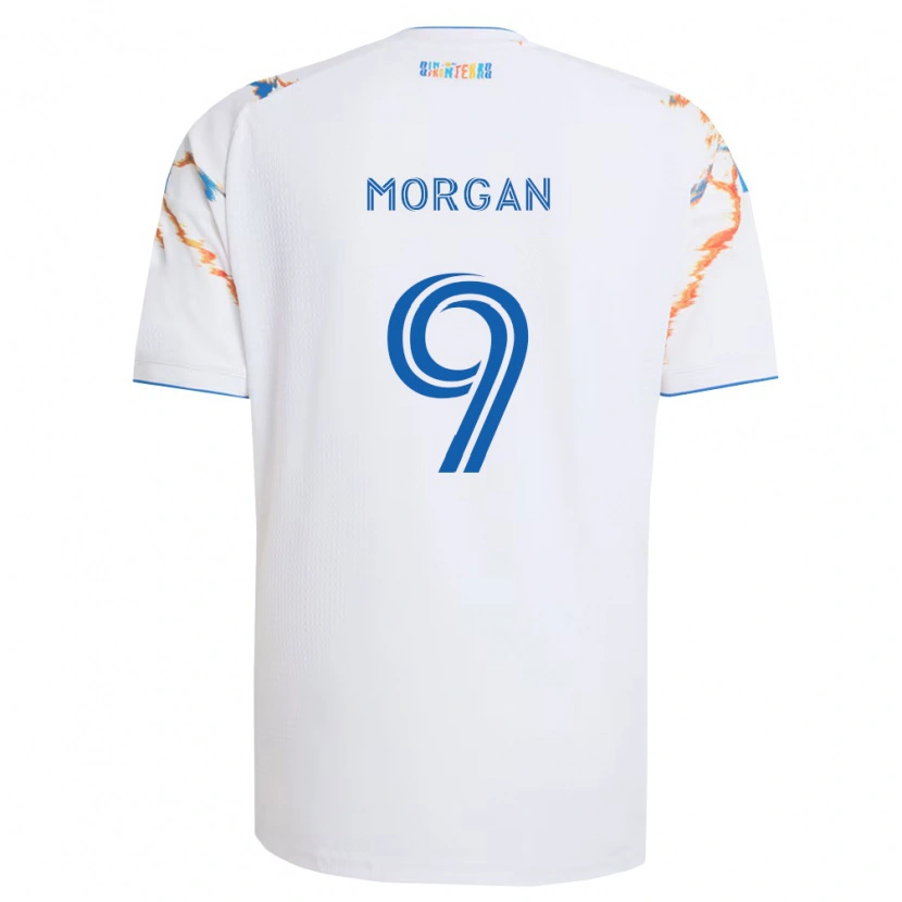 Danxen Dames Lewis Morgan #9 Wit Oranje Blauw Uitshirt Uittenue 2026/27 T-Shirt België