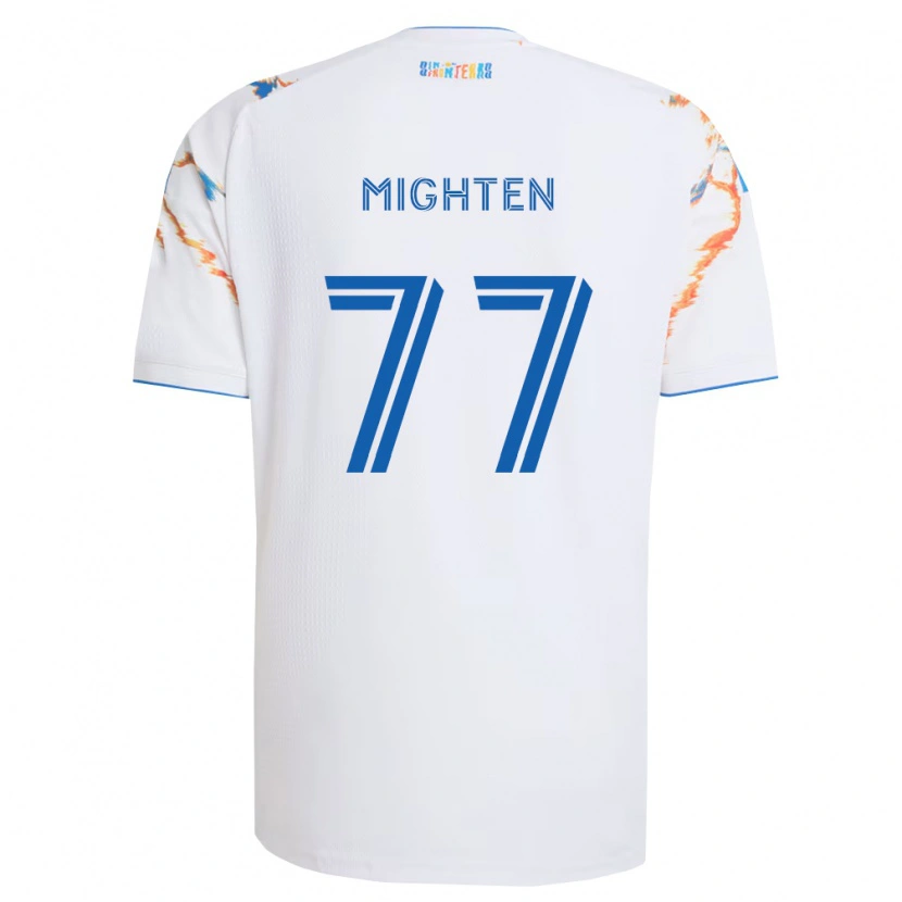 Danxen Dames Alex Mighten #77 Wit Oranje Blauw Uitshirt Uittenue 2026/27 T-Shirt België