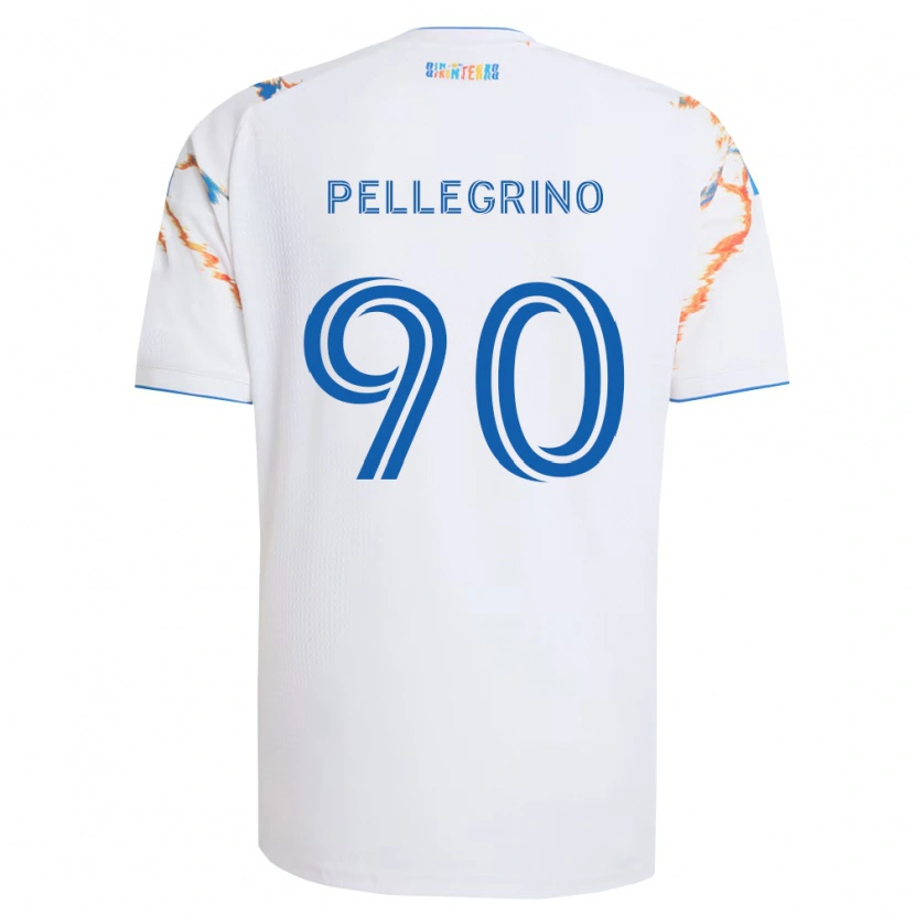 Danxen Dames Amahl Pellegrino #90 Wit Oranje Blauw Uitshirt Uittenue 2026/27 T-Shirt België