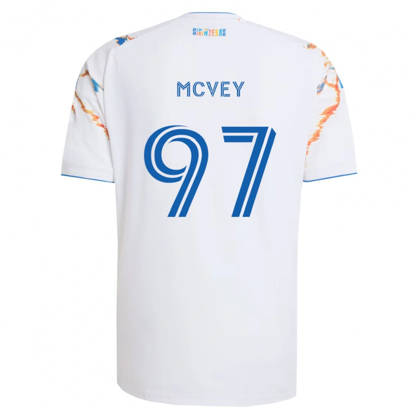 Danxen Dames Christopher Mcvey #97 Wit Oranje Blauw Uitshirt Uittenue 2026/27 T-Shirt België