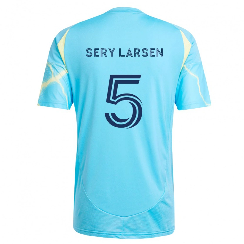 Danxen Dames Japhet Sery Larsen #5 Lichtblauw Zwart Lichtgeel Uitshirt Uittenue 2026/27 T-Shirt België