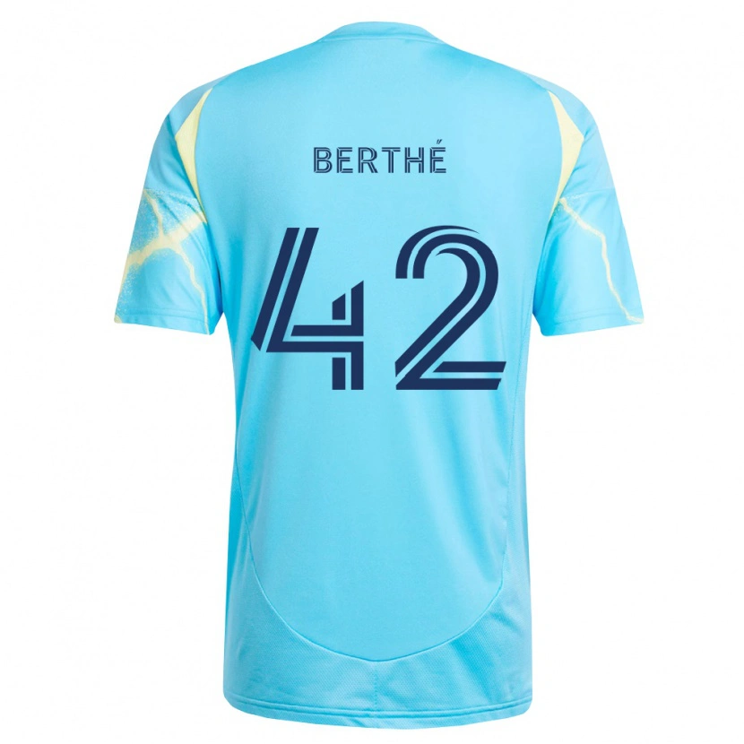 Danxen Dames Mamoutou Berthé #42 Lichtblauw Zwart Lichtgeel Uitshirt Uittenue 2026/27 T-Shirt België