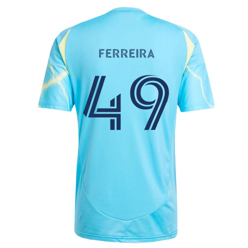 Danxen Dames Willyam Ferreira #49 Lichtblauw Zwart Lichtgeel Uitshirt Uittenue 2026/27 T-Shirt België