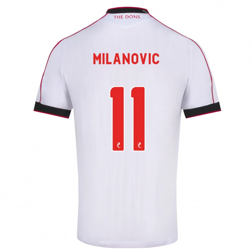 Danxen Dames Nicolas Milanovic #11 Zwart Rood Wit Uitshirt Uittenue 2026/27 T-Shirt België