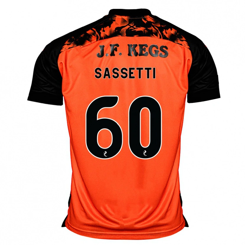 Danxen Kinderen Lorenzo Sassetti #60 Oranje Zwart Wit Thuisshirt Thuistenue 2026/27 T-Shirt België