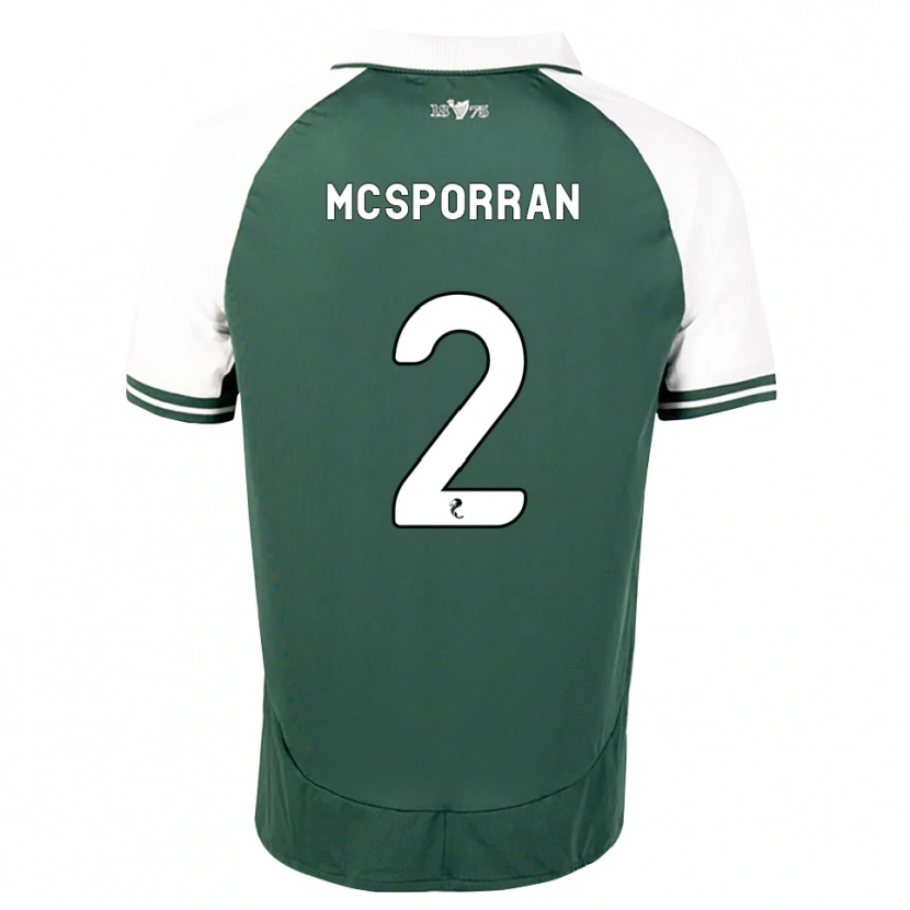 Danxen Kinderen Arran Mcsporran #2 Zeegroen Wit Thuisshirt Thuistenue 2026/27 T-Shirt België