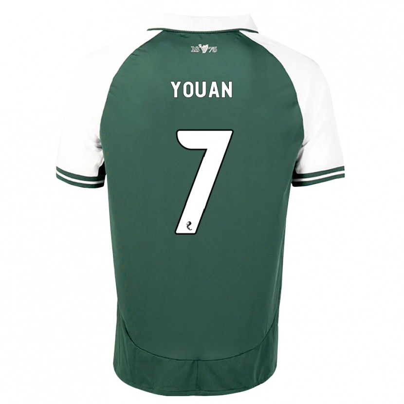Danxen Kinderen Élie Youan #7 Zeegroen Wit Thuisshirt Thuistenue 2026/27 T-Shirt België