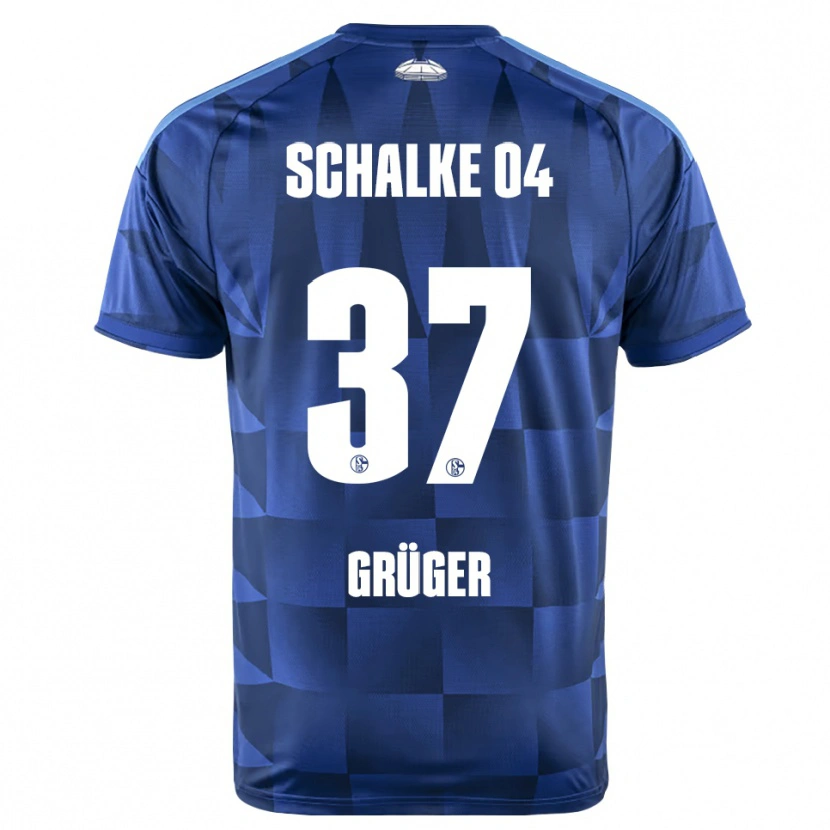 Danxen Kinderen Max Grüger #37 Donkerblauw Geel Wit Thuisshirt Thuistenue 2026/27 T-Shirt België