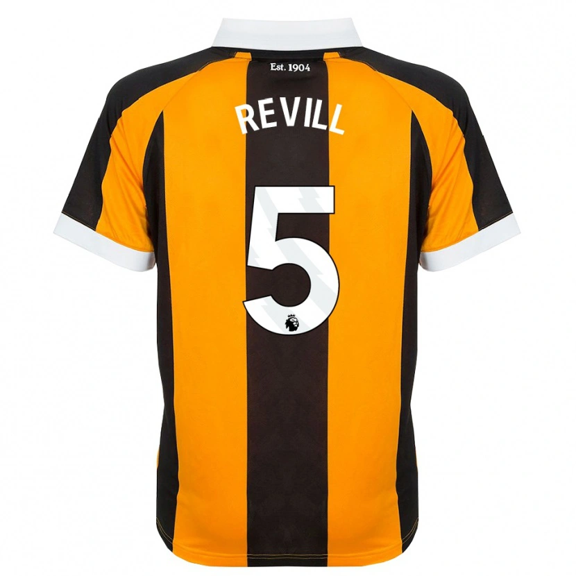 Danxen Kinderen Harry Revill #5 Oranje Zwart Wit Thuisshirt Thuistenue 2026/27 T-Shirt België