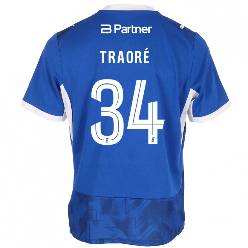 Danxen Kinderen Ibrahim Traoré #34 Mediumblue Wit Thuisshirt Thuistenue 2026/27 T-Shirt België