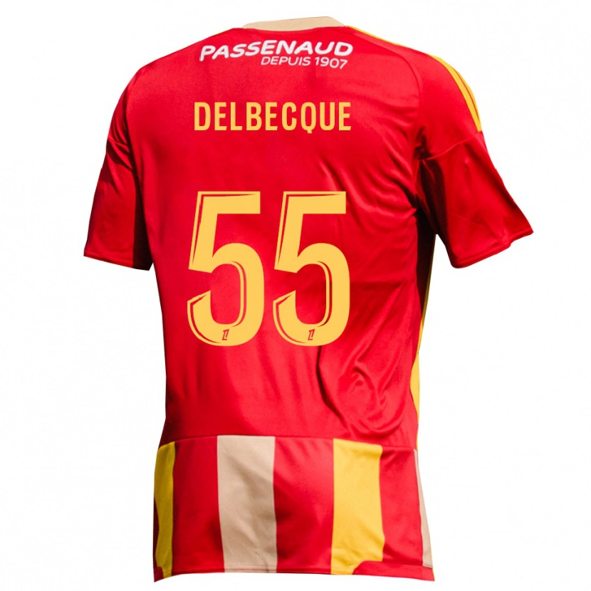 Danxen Kinderen Augustin Delbecque #55 Geel Rood Groen Thuisshirt Thuistenue 2026/27 T-Shirt België