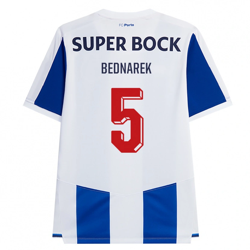 Danxen Kinderen Jan Bednarek #5 Blauw Wit Rood Thuisshirt Thuistenue 2026/27 T-Shirt België