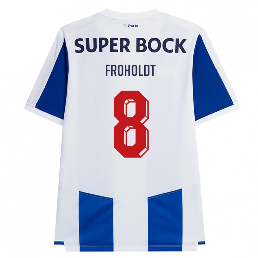 Danxen Kinderen Victor Froholdt #8 Blauw Wit Rood Thuisshirt Thuistenue 2026/27 T-Shirt België