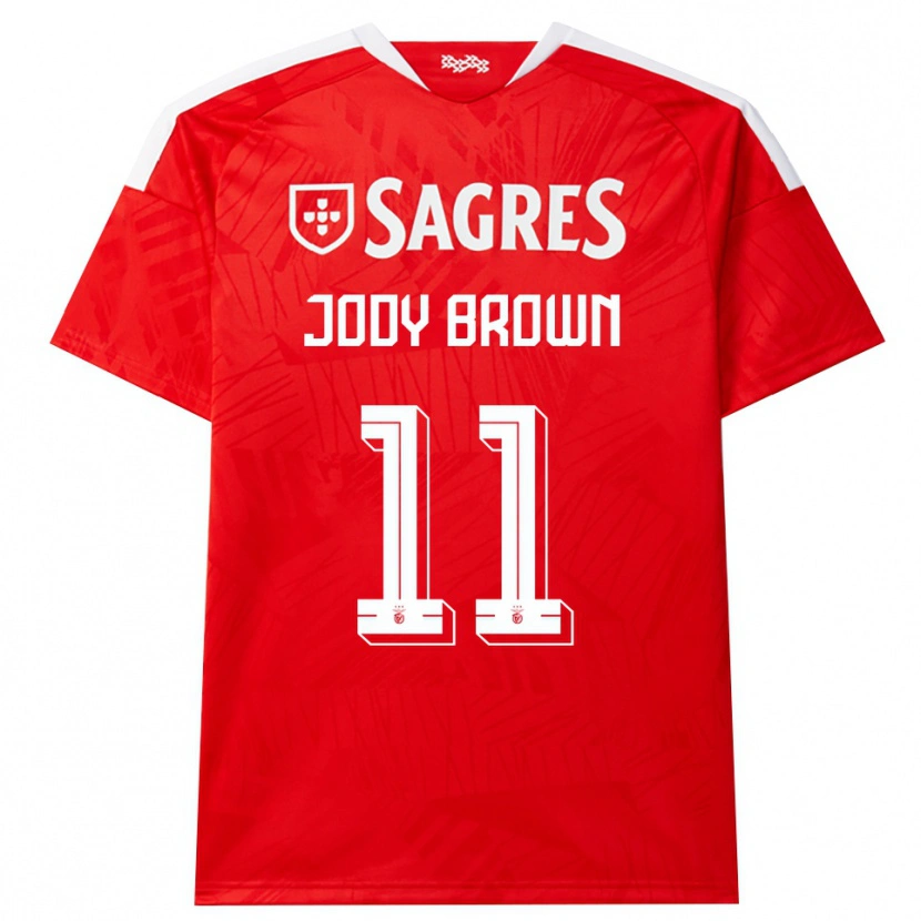 Danxen Kinderen Jody Brown #11 Rood Wit Geel Thuisshirt Thuistenue 2026/27 T-Shirt België