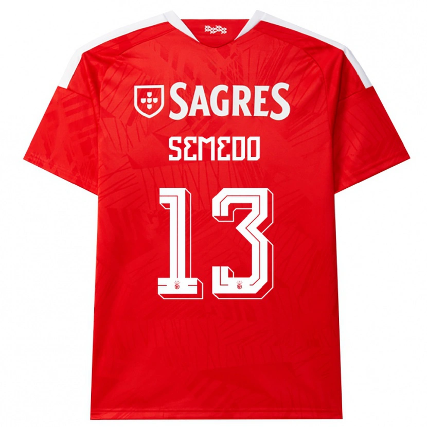 Danxen Kinderen Benjamim Semedo #13 Rood Wit Geel Thuisshirt Thuistenue 2026/27 T-Shirt België