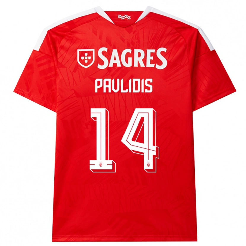 Danxen Kinderen Vangelis Pavlidis #14 Rood Wit Geel Thuisshirt Thuistenue 2026/27 T-Shirt België