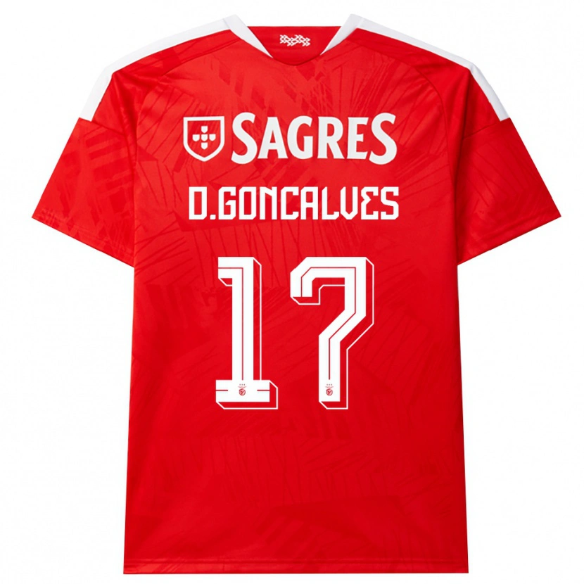 Danxen Kinderen Diogo Goncalves #17 Rood Wit Geel Thuisshirt Thuistenue 2026/27 T-Shirt België