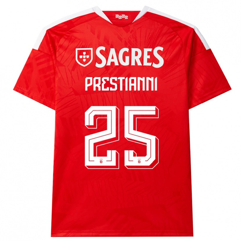 Danxen Kinderen Gianluca Prestianni #25 Rood Wit Geel Thuisshirt Thuistenue 2026/27 T-Shirt België