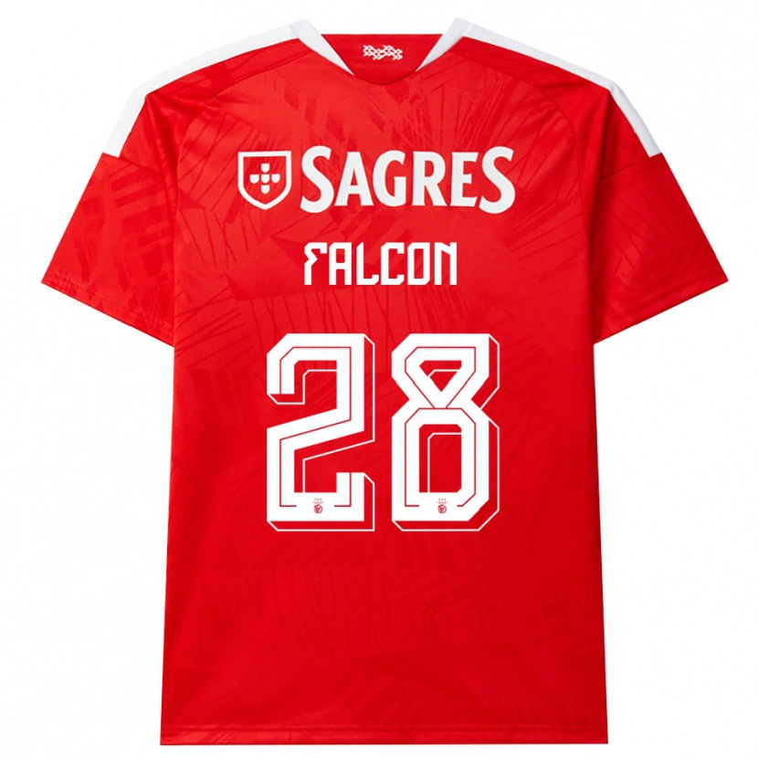 Danxen Kinderen Andrea Falcón #28 Rood Wit Geel Thuisshirt Thuistenue 2026/27 T-Shirt België