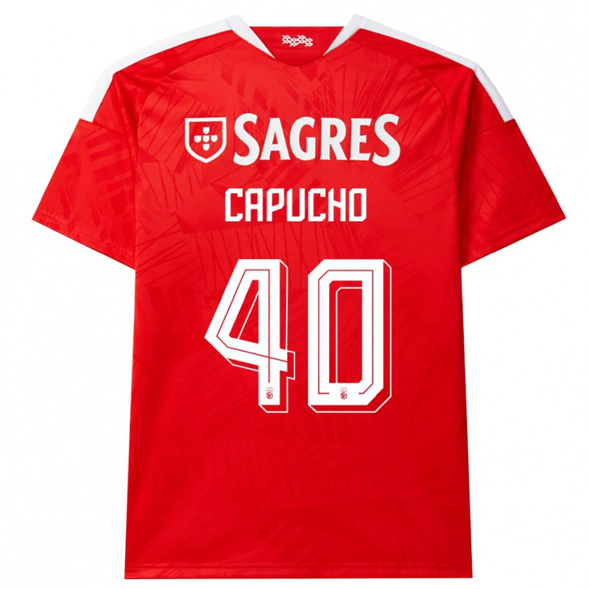 Danxen Kinderen João Capucho #40 Rood Wit Geel Thuisshirt Thuistenue 2026/27 T-Shirt België