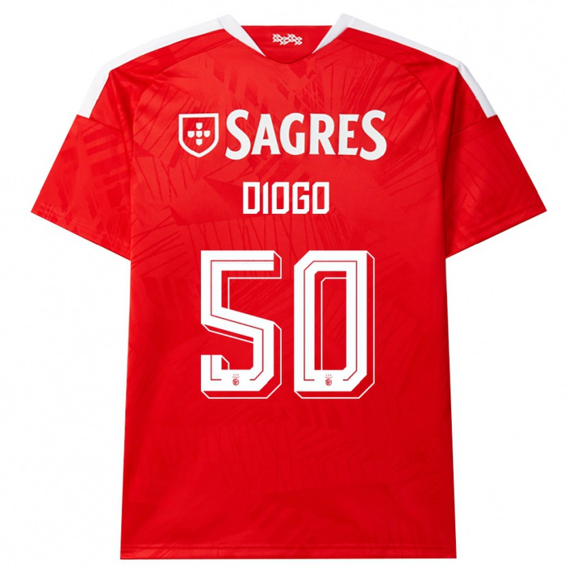 Danxen Kinderen Diogo Ferreira #50 Rood Wit Geel Thuisshirt Thuistenue 2026/27 T-Shirt België