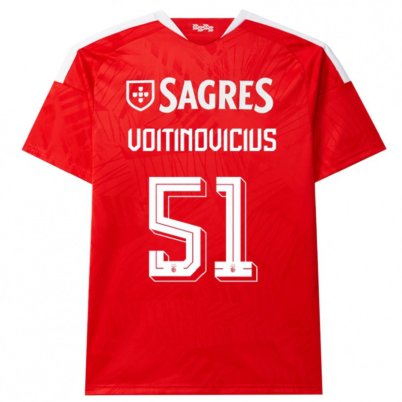 Danxen Kinderen Arnas Voitinovičius #51 Rood Wit Geel Thuisshirt Thuistenue 2026/27 T-Shirt België