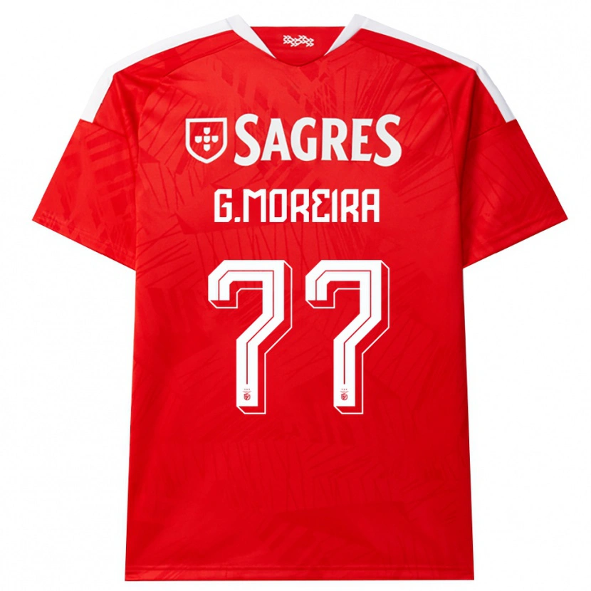 Danxen Kinderen Gonçalo Moreira #77 Rood Wit Geel Thuisshirt Thuistenue 2026/27 T-Shirt België