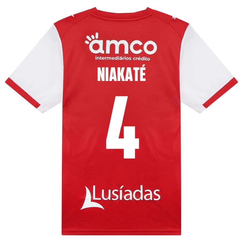 Danxen Kinderen Sikou Niakaté #4 Wit Rood Zwart Thuisshirt Thuistenue 2026/27 T-Shirt België