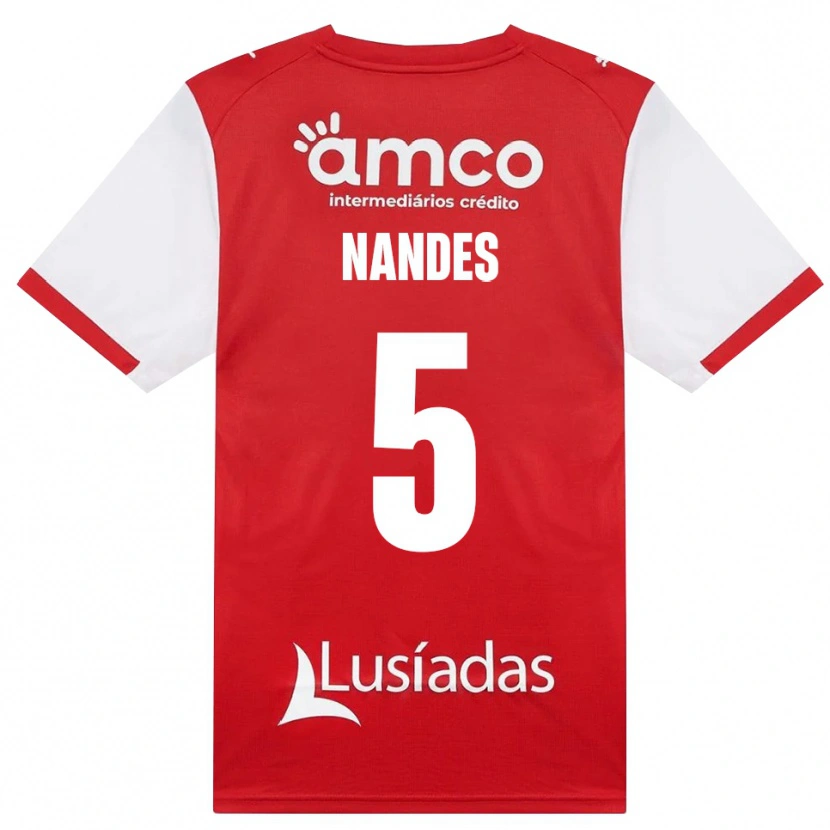 Danxen Kinderen Nandes #5 Wit Rood Zwart Thuisshirt Thuistenue 2026/27 T-Shirt België