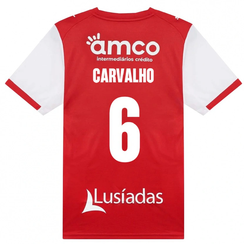 Danxen Kinderen Vítor Carvalho #6 Wit Rood Zwart Thuisshirt Thuistenue 2026/27 T-Shirt België