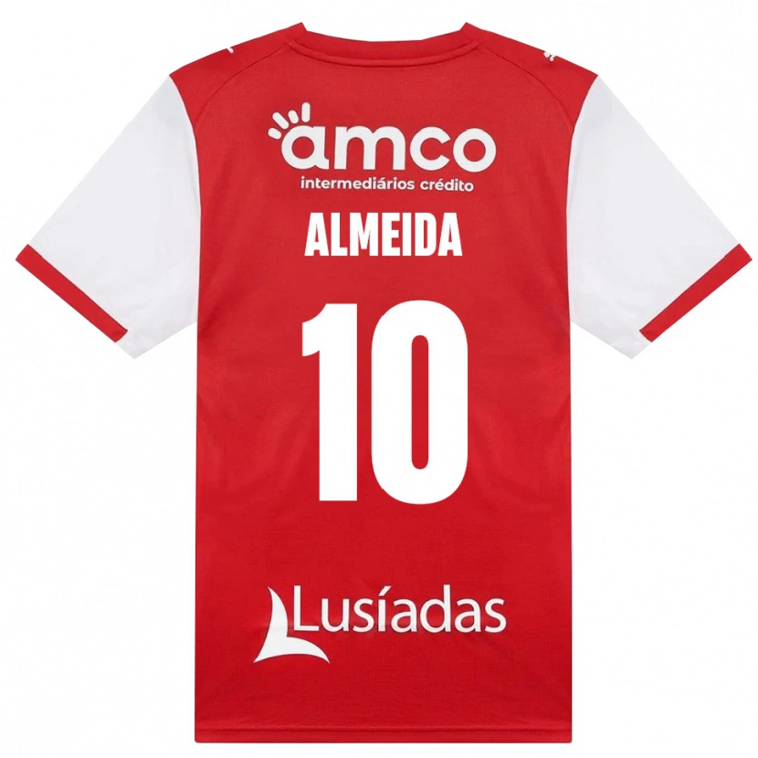 Danxen Kinderen Vitória Almeida #10 Wit Rood Zwart Thuisshirt Thuistenue 2026/27 T-Shirt België