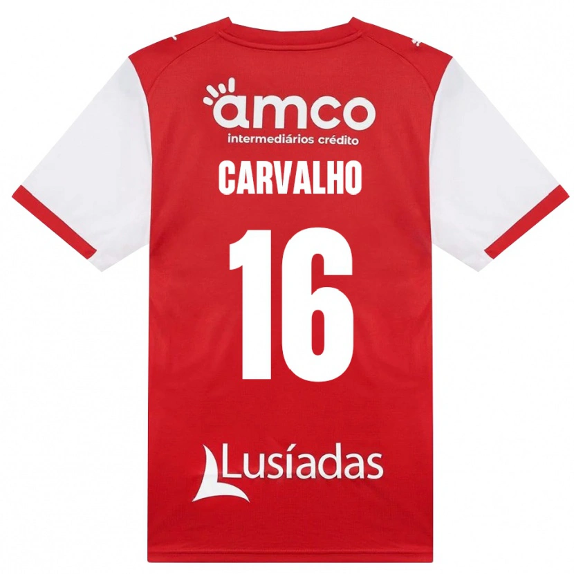 Danxen Kinderen Alexandre Carvalho #16 Wit Rood Zwart Thuisshirt Thuistenue 2026/27 T-Shirt België