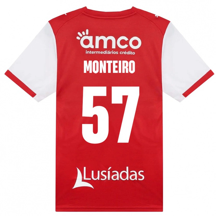 Danxen Kinderen Jordan Monteiro #57 Wit Rood Zwart Thuisshirt Thuistenue 2026/27 T-Shirt België