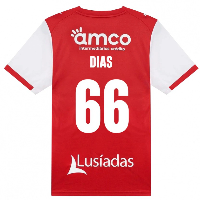 Danxen Kinderen Gonçalo Dias #66 Wit Rood Zwart Thuisshirt Thuistenue 2026/27 T-Shirt België