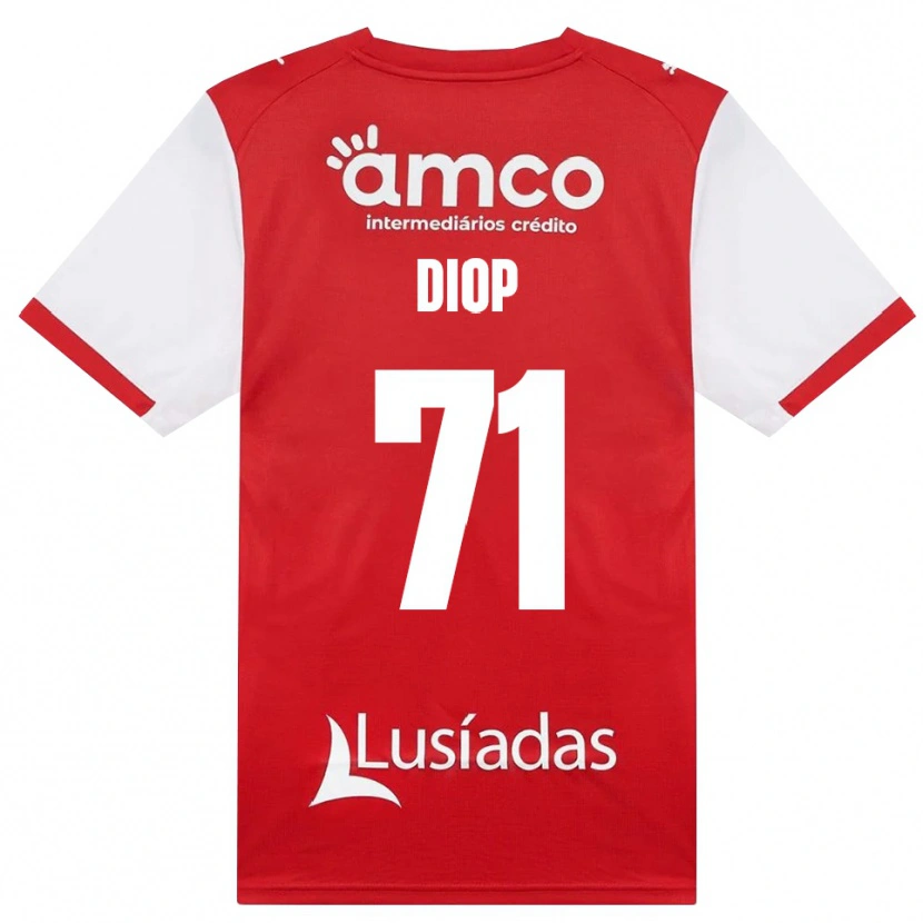 Danxen Kinderen Mamadou Diop #71 Wit Rood Zwart Thuisshirt Thuistenue 2026/27 T-Shirt België