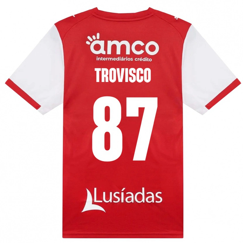 Danxen Kinderen João Trovisco #87 Wit Rood Zwart Thuisshirt Thuistenue 2026/27 T-Shirt België