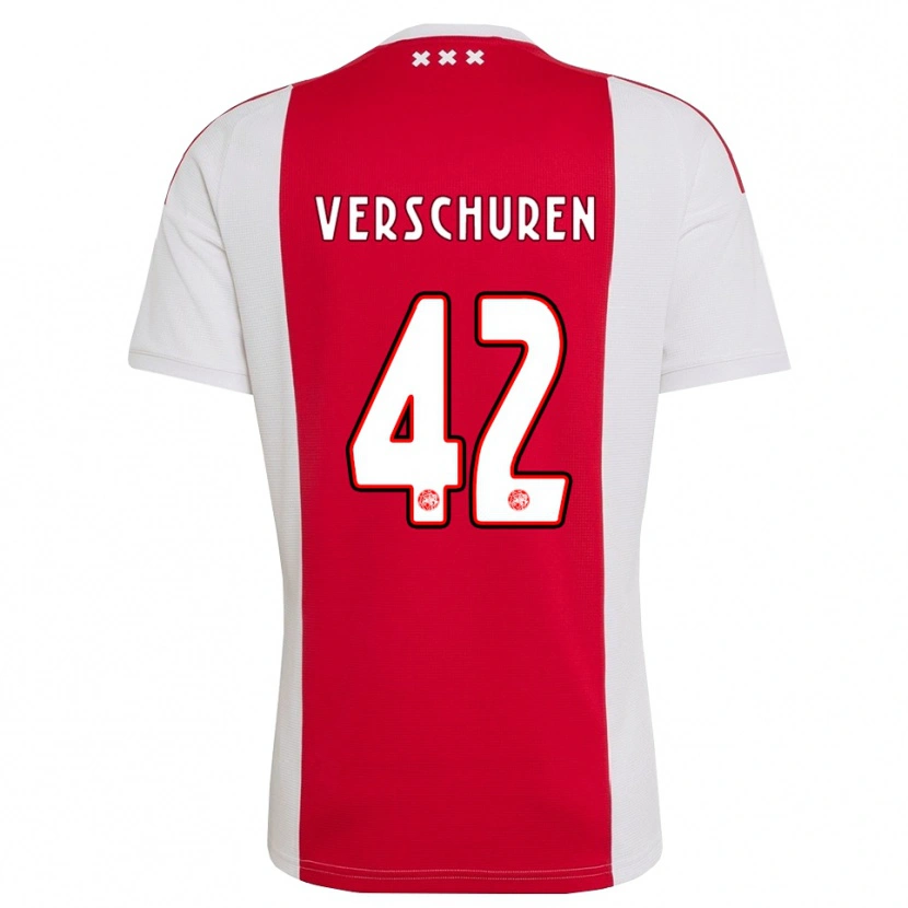 Danxen Kinderen Nick Verschuren #42 Rood Wit Geel Thuisshirt Thuistenue 2026/27 T-Shirt België