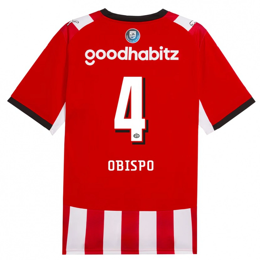 Danxen Kinderen Armando Obispo #4 Rood Wit Zwart Thuisshirt Thuistenue 2026/27 T-Shirt België