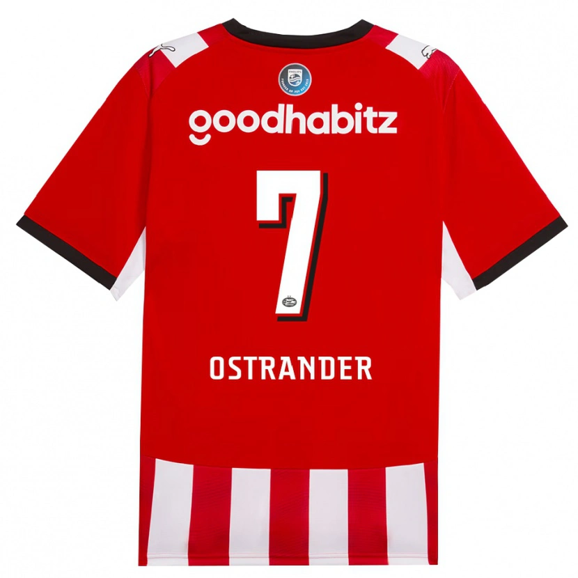 Danxen Kinderen William Ostrander #7 Rood Wit Zwart Thuisshirt Thuistenue 2026/27 T-Shirt België
