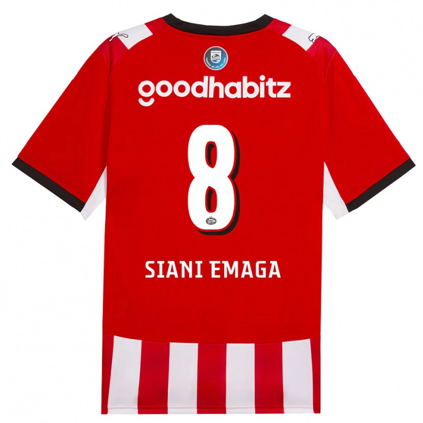 Danxen Kinderen Ezechiel Siani Emaga #8 Rood Wit Zwart Thuisshirt Thuistenue 2026/27 T-Shirt België