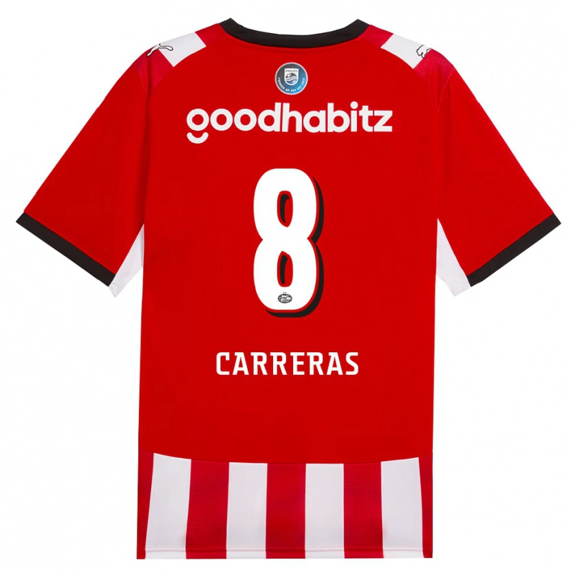 Danxen Kinderen Georgina Carreras #8 Rood Wit Zwart Thuisshirt Thuistenue 2026/27 T-Shirt België
