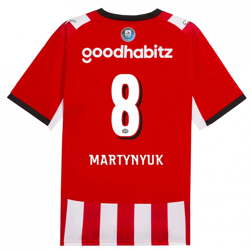 Danxen Kinderen Anton Martynyuk #8 Rood Wit Zwart Thuisshirt Thuistenue 2026/27 T-Shirt België