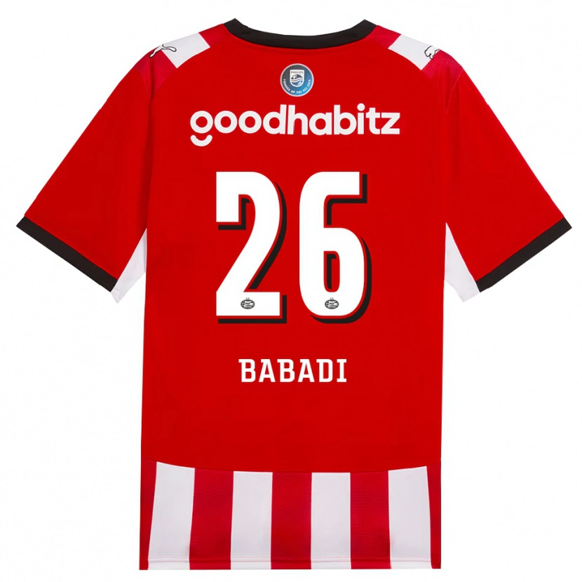 Danxen Kinderen Isaac Babadi #26 Rood Wit Zwart Thuisshirt Thuistenue 2026/27 T-Shirt België